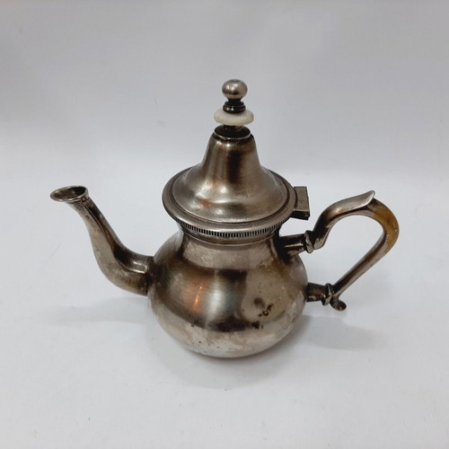 Vintage Moroccan silver-plated brass teapot
