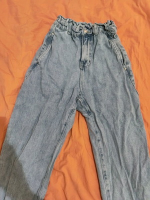 Bershka women's denim pants used, size S, blue turquoise
