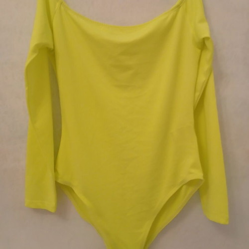 Jennyfer Neon Lime Long Sleeve Bodysuit Size S like new