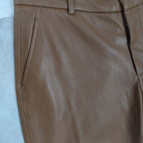 Zara women's faux leather pants size 40 L caramel, very good condition