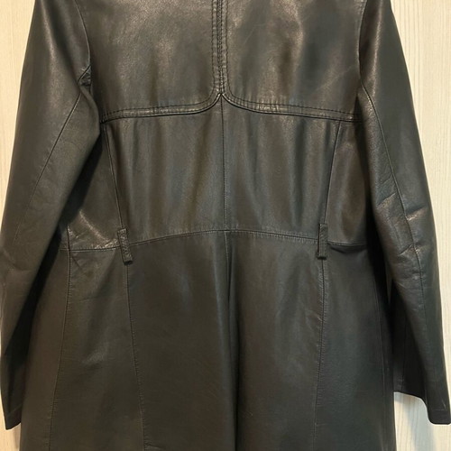 Vintage leather coat used, black, size S/M