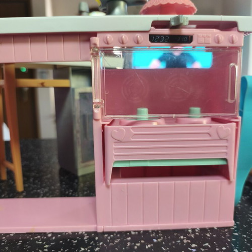 Barbie dolls with car and furniture accessories set