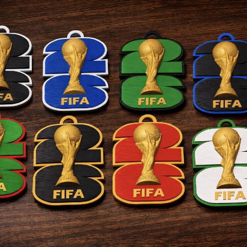 3D FIFA World Cup 2026 Keychain set of 3 new, various colors