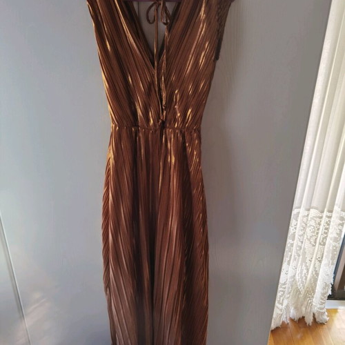 Shine women's long dress gold like new size M