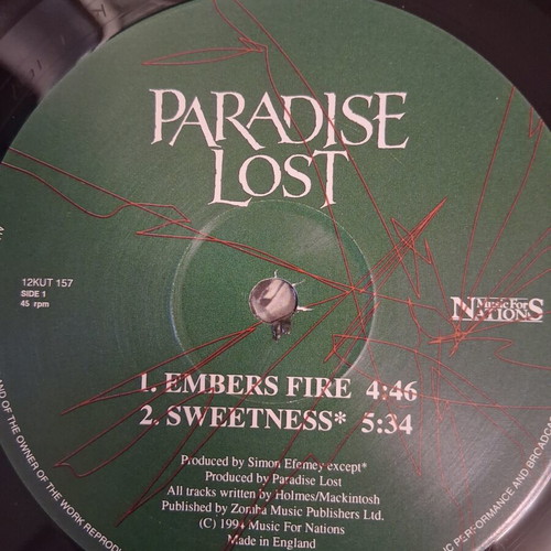 Paradise Lost Seals The Sense 12" 45 RPM metal record