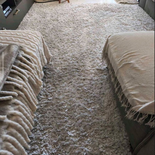 Shaggy living room rug, beige, large size 2.20 x 3.20 m