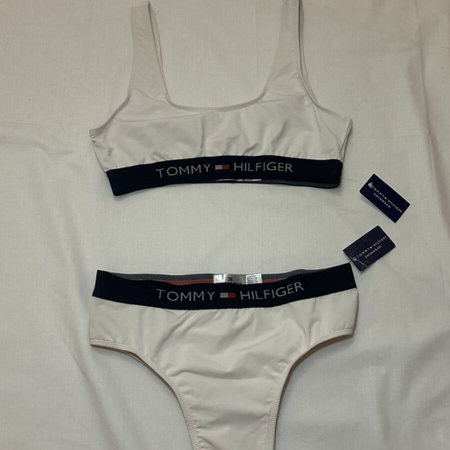Tommy Hilfiger women's swimsuit set white size L new