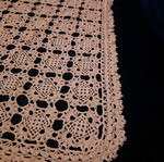 Handmade knitted square like new, beige cotton