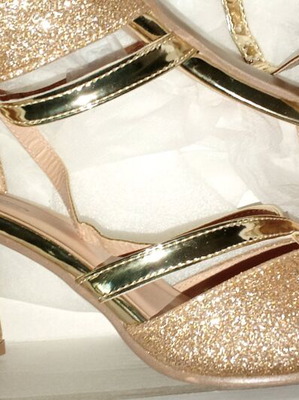 Women's gold heels size 38 like new