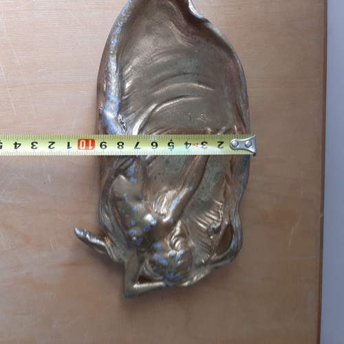 Art Nouveau decorative trinket dish used, cast metal