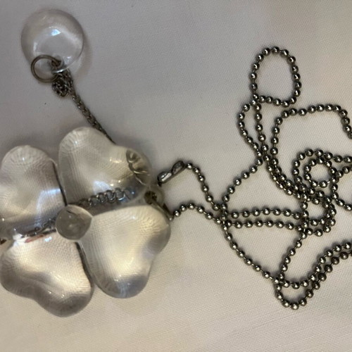Long transparent necklace with acrylic chain like new