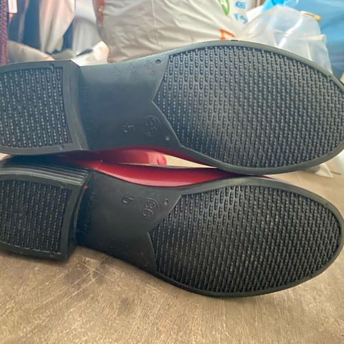 Red galoshes like new, size 36, unworn