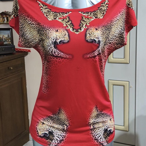 Viscose top with subtle rhinestones, size XS-S, like new, red