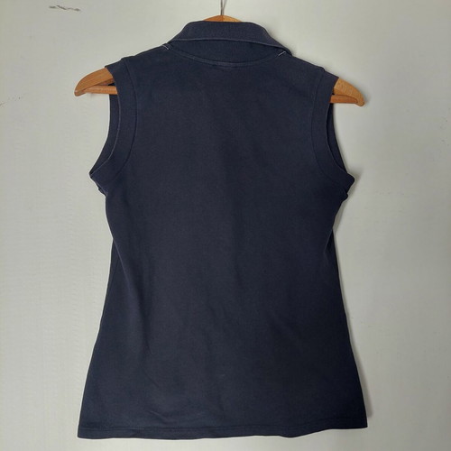 Marella sleeveless polo pique top dark blue size small like new