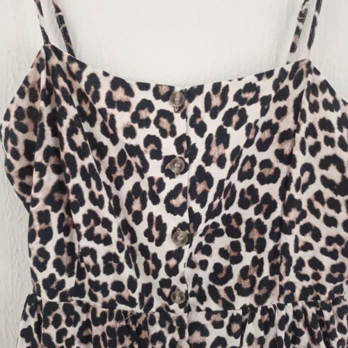 Linen midi leopard dress H&M new, size 44