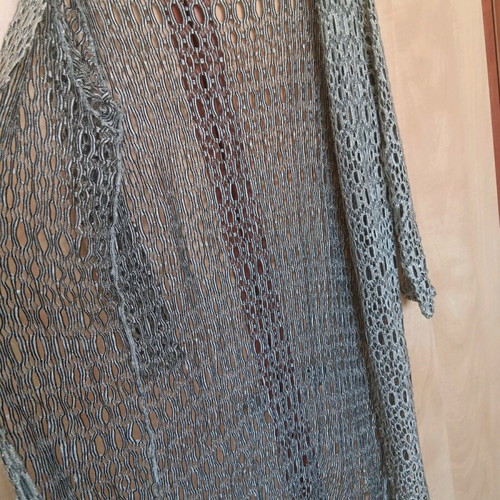 Mesh cardigan like new, gray and silver, 3/4 sleeve, size M