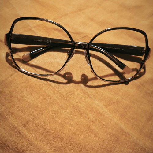 DKNY optical sunglasses frame like new, brown and silver
