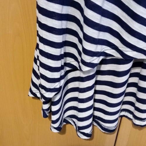 Benissimo dress white-blue striped, long, like new