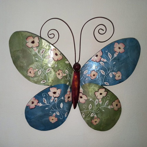 Decorative Butterfly Wall Art handmade, like new, metal with enamel