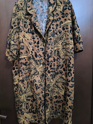 Topshop linen shirt dress like new, black and brown