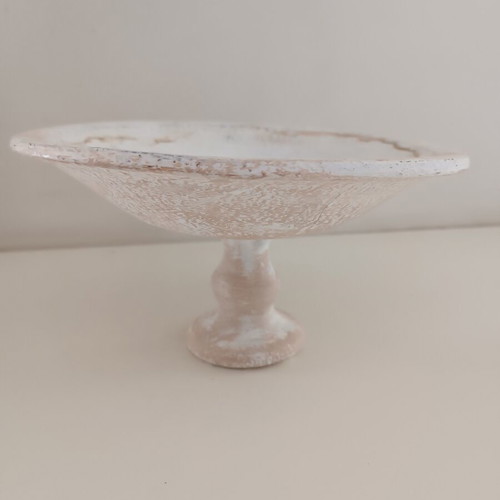 Decorative shabby chic pedestal plate