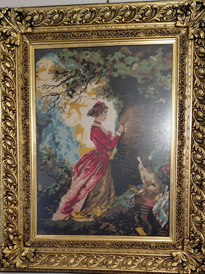 Κεντημένοι πίνακες χειροποίητοι σαν καινούργιοι σε ξύλινη κορνίζα