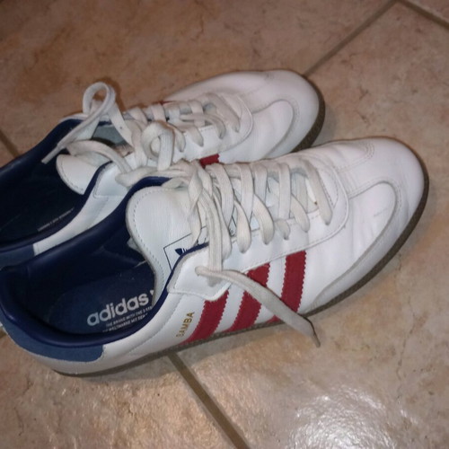 Adidas Samba leather shoes like new, size 43, white and red
