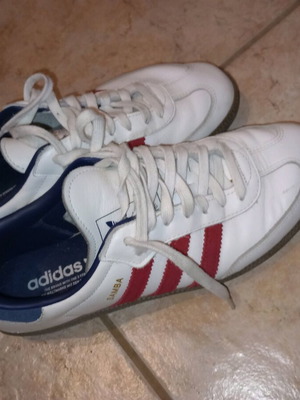 Adidas Samba leather shoes like new, size 43, white and red