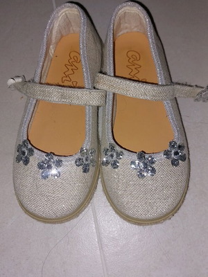 Μπαλαρίνες μεταχειρισμένες, επίσημες, μέγεθος 29, γκρι και μπεζ