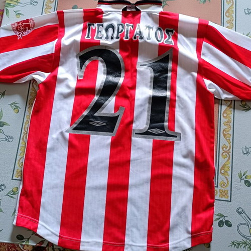 Olympiacos Anniversary Jersey 75 Years 2000 Like New, Authentic