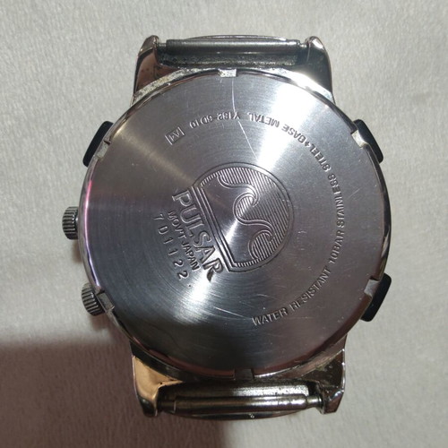 Pulsar Chronograph Alarm watch 100m, vintage red dial