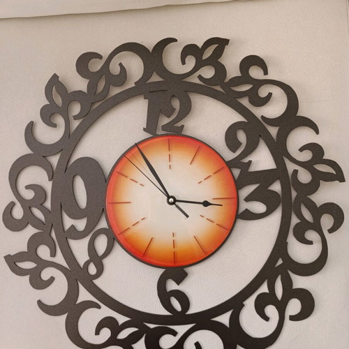 Wall analog clock with metal frame and glass, like new