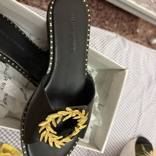 Makis Kotris leather sandals like new, size 37, black and gold