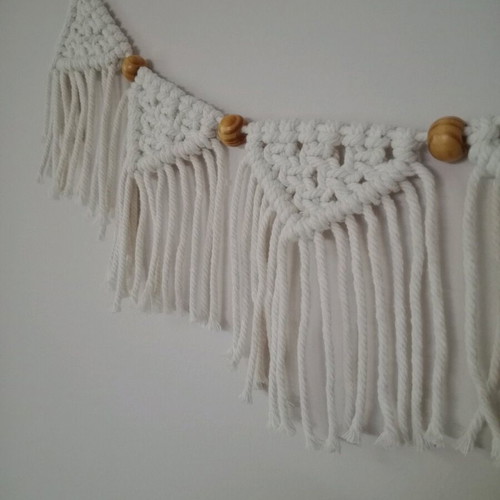 Macrame wall decoration handmade like new with wooden beads