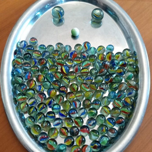 Vintage glass marbles set of about 140 pieces, 1970s