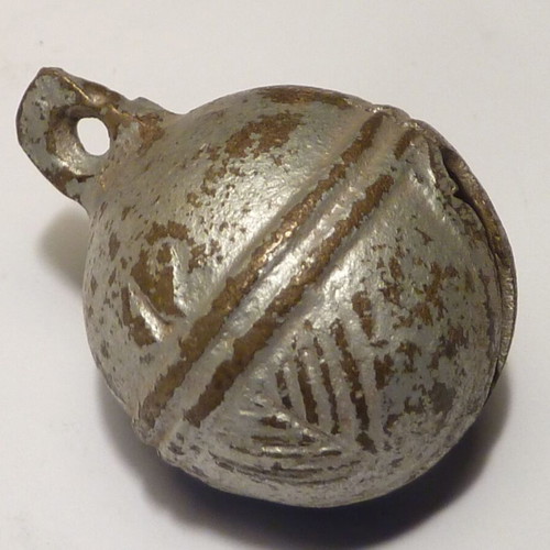 Antique bronze silver-plated bell used, horse ammunition rattle