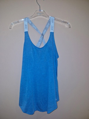 Nike sports top new, size S, blue with crisscross back