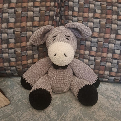 Handmade plush donkey toy