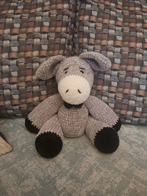 Handmade plush donkey toy