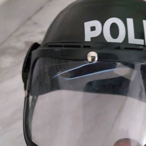 Children's police helmet used