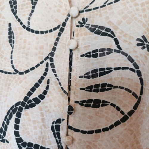 Gofre tunic dress H&M like new, white and beige, size M