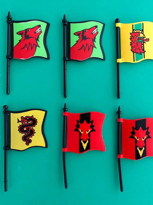 Playmobil flags of the red dragon used