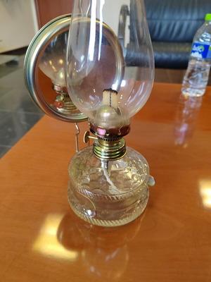Vintage oil lamp with mirror reflector like new