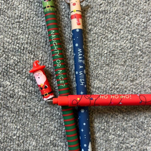 Christmas erasable pens new, no-name
