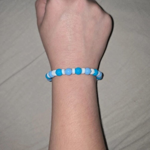 Blue and light blue handmade bracelet, unisex