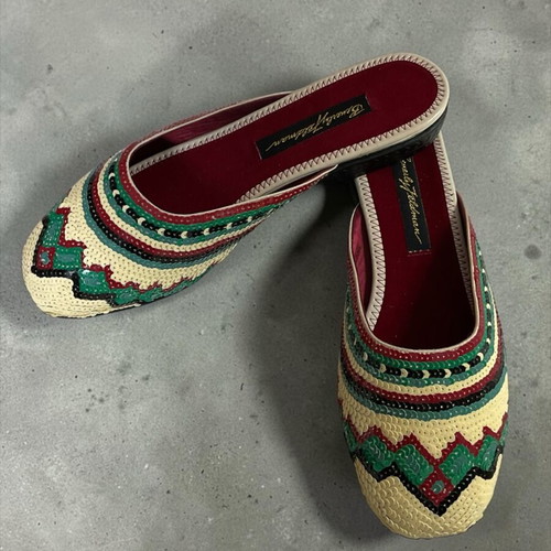 Beverly Feldman Ice Queen mules new, size 36, multicolor