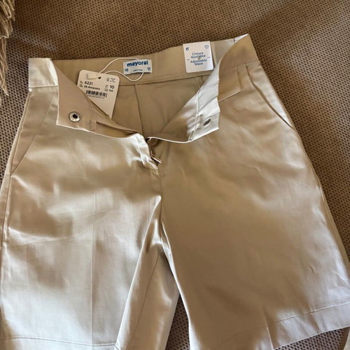 Mayoral girls' shorts new, size 140 cm, beige