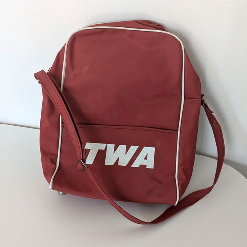 Vintage TWA Trans World Airlines Shoulder Bag like new, red
