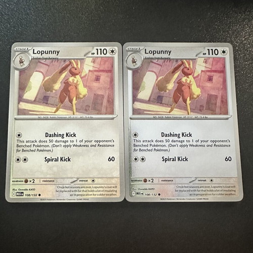Lopunny 108/132 Mega Evolution Pokemon card set