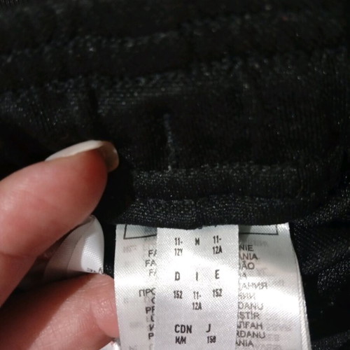 Adidas tracksuit pants used, shiny, for 11-12 years old, black